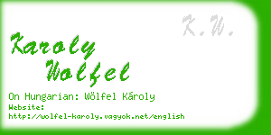 karoly wolfel business card